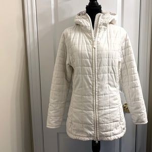 Columbia White Cream Warm Women’s Winter Snow Ski Puffer Coat Jacket with Hood